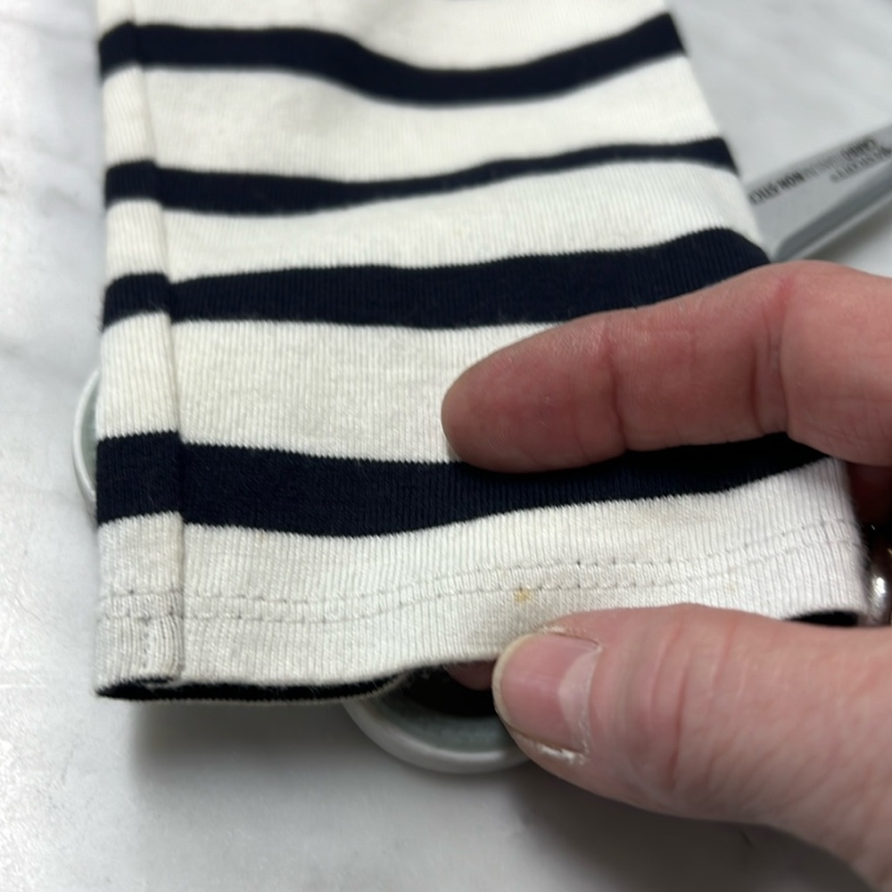 Sezane Navy and Cream Striped Long-Sleeve Button-Side Top - Picture 15 of 16